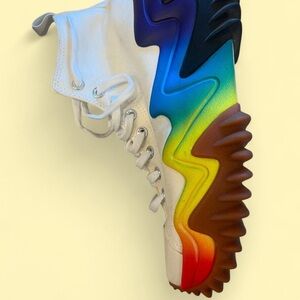 Converse White High-Top Sneakers with Multicolor Detail